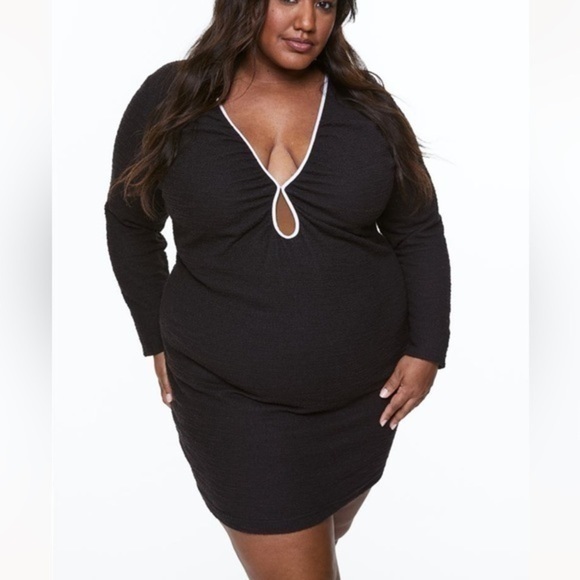 Boucle’ Keyhole Mini Dress - Picture 1 of 7
